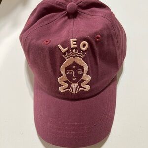 Anthropologie Pink Embroidered Leo Hat